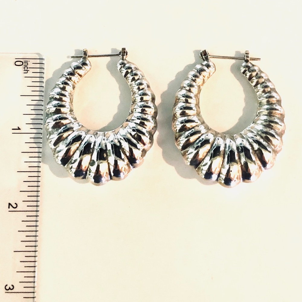 LARGE STERLING SILVER SHRIMP HOOPS